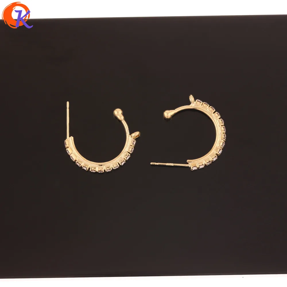 Cordial Design 50Pcs 16*20MM Jewelry Accessories/Rhinestone Claw Earrings Stud/Arc-shaped/DIY Parts/Hand Made/Earrings Making
