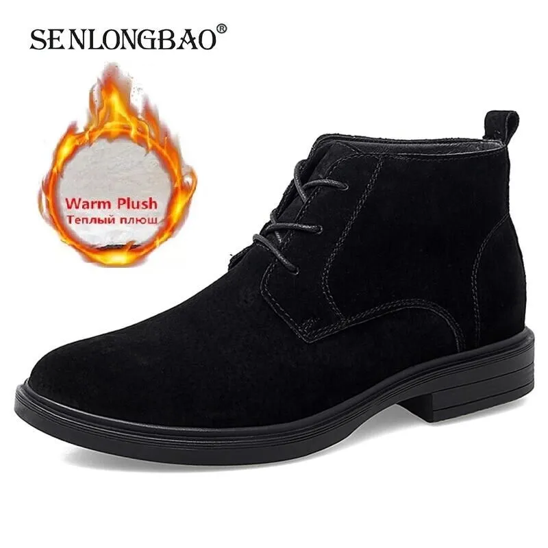 Мужские ботинки челси из натуральной кожи, теплые ботинки с плюшевой подкладкой, нескользящая обувь для прогулок 
Мужские ботинки челси из натуральной кожи, теплые ботинки с плюшевой подкладкой, нескользящая обувь для прогулок
