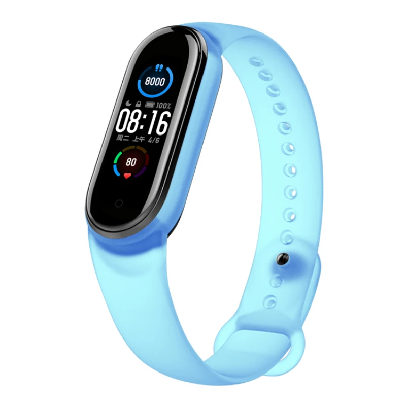 Translucent Bracelet For Xiaomi Mi Band 5 Strap New Fashional Colorful miband Silicone Belt Replacement MiBand | Наручные часы