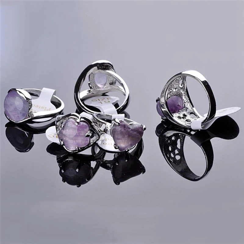 Pinksee 10pcs Unisex Mixed Style Purple Color Natural Stone Rings Charm Fashion 16-20mm Geometric Finger Jewelry Gifts
Pinksee 10pcs Unisex Mixed Style Purple Color Natural Stone Rings Charm Fashion 16-20mm Geometric Finger Jewelry Gifts