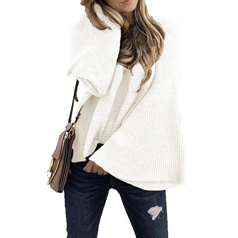 Women Knitting Clothing New Fashion Sweater Shirt Trumpet Sleeve Loose Hooded Bat Sweater Full Flare Sleeve O-neck Sweaters
Women Knitting Clothing New Fashion Sweater Shirt Trumpet Sleeve Loose Hooded Bat Sweater Full Flare Sleeve O-neck Sweaters