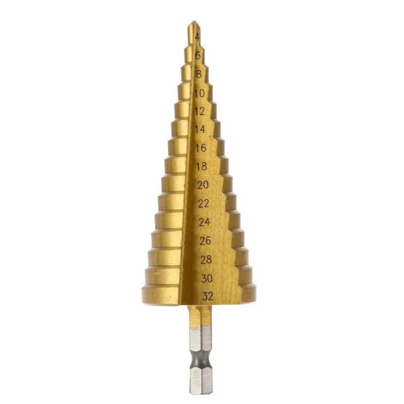 Multifunction Hss step drill bit cone hole cutter Taper metric 4-32mm Step Cone Cutt Woodworking Wood Metal Drill Bit
Multifunction Hss step drill bit cone hole cutter Taper metric 4-32mm Step Cone Cutt Woodworking Wood Metal Drill Bit