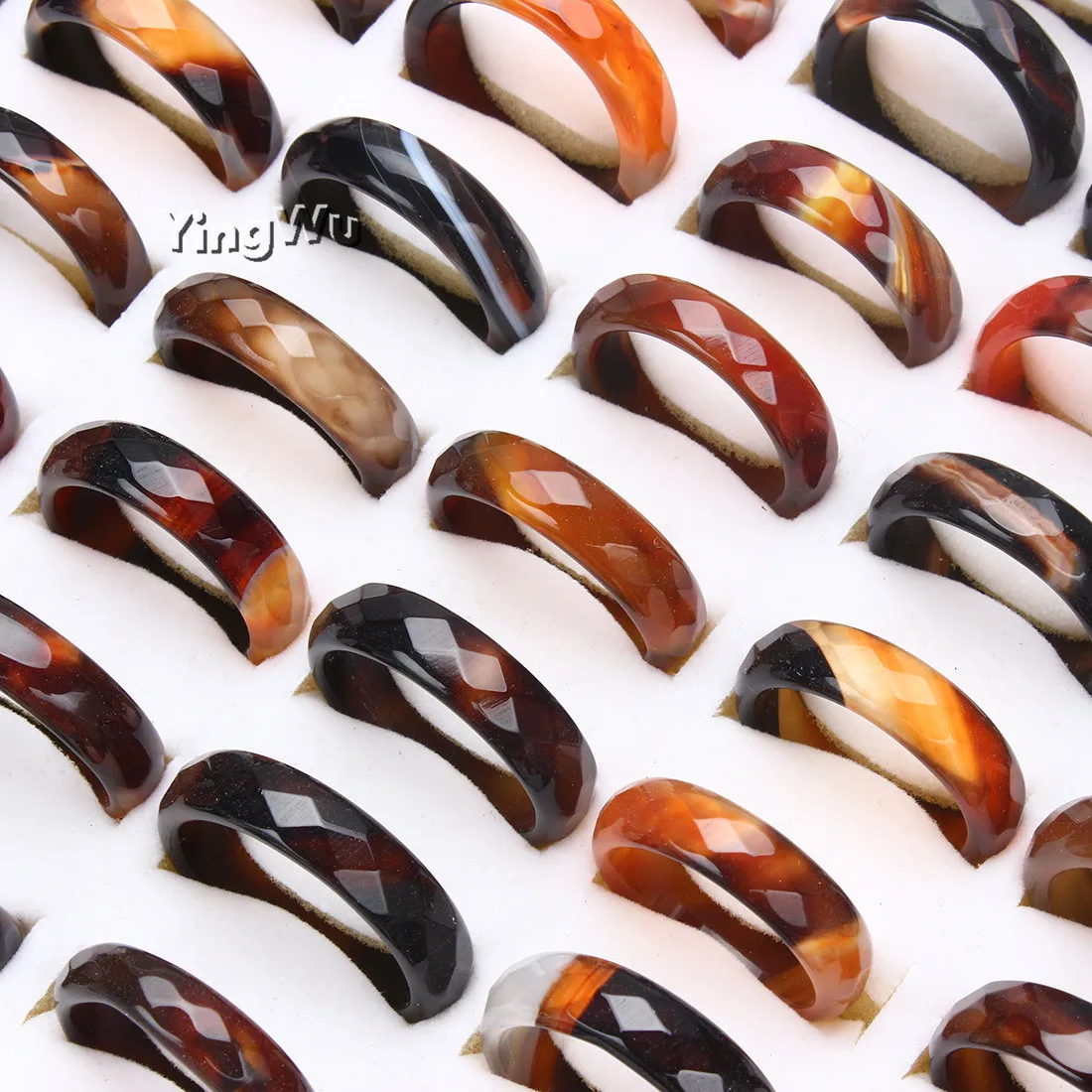 Yingwu Fashion natural agate stone ring men and women jewelry brown rings jewelry wedding ring bijoux Wholesale 30pcs
Yingwu Fashion natural agate stone ring men and women jewelry brown rings jewelry wedding ring bijoux Wholesale 30pcs