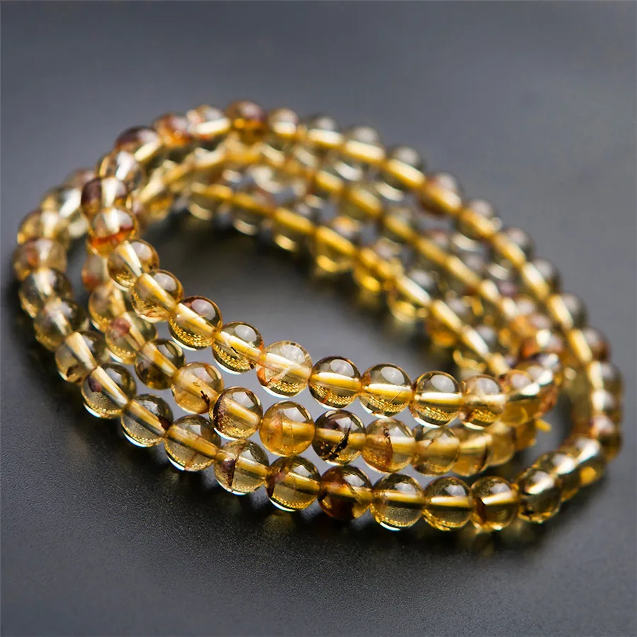 Genuine Natural Yellow Citrine Quartz Bracelet For Women Female Crystal Round Bead Stretch Three Laps Bracelet AAAAA 5mm 6mm
Genuine Natural Yellow Citrine Quartz Bracelet For Women Female Crystal Round Bead Stretch Three Laps Bracelet AAAAA 5mm 6mm