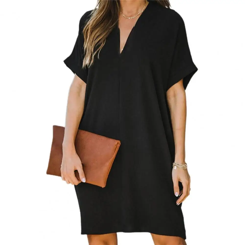 Women Dress Solid Color Short Sleeve Back Hollow Out Butterfly Loose Knee-length Dress Streetwear for Party
Women Dress Solid Color Short Sleeve Back Hollow Out Butterfly Loose Knee-length Dress Streetwear for Party