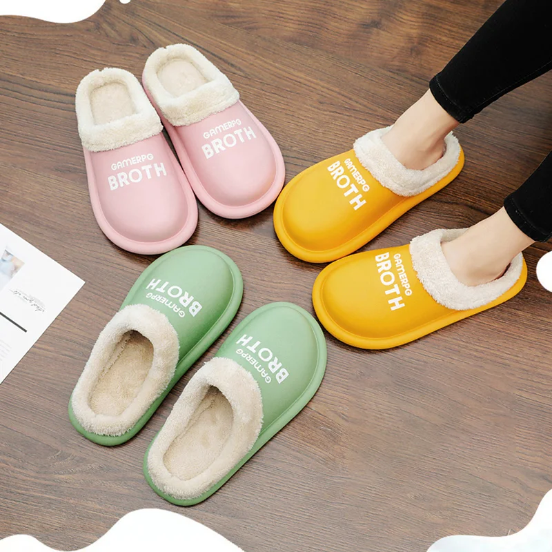 Cotton Slippers Women Men Winter Plush Warm Shoes Platform Soft EVA Waterproof Slippers Big Size Couple Casaul Footwear
Cotton Slippers Women Men Winter Plush Warm Shoes Platform Soft EVA Waterproof Slippers Big Size Couple Casaul Footwear