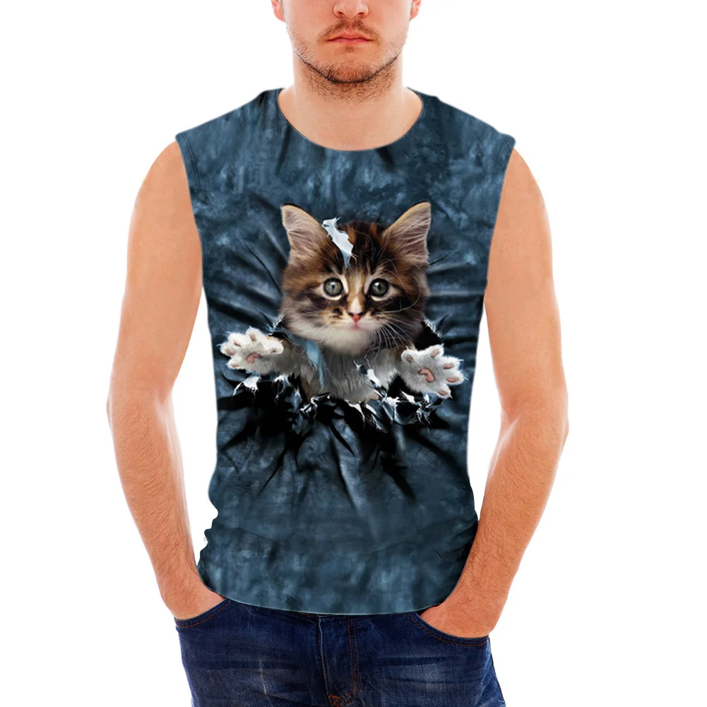 3D Cat Dog Men Casual Tank Tops Fashion Characters Sleeveless Tee Slim Shirts For Running Football Top I Shaped Boys Gym Vest
3D Cat Dog Men Casual Tank Tops Fashion Characters Sleeveless Tee Slim Shirts For Running Football Top I Shaped Boys Gym Vest