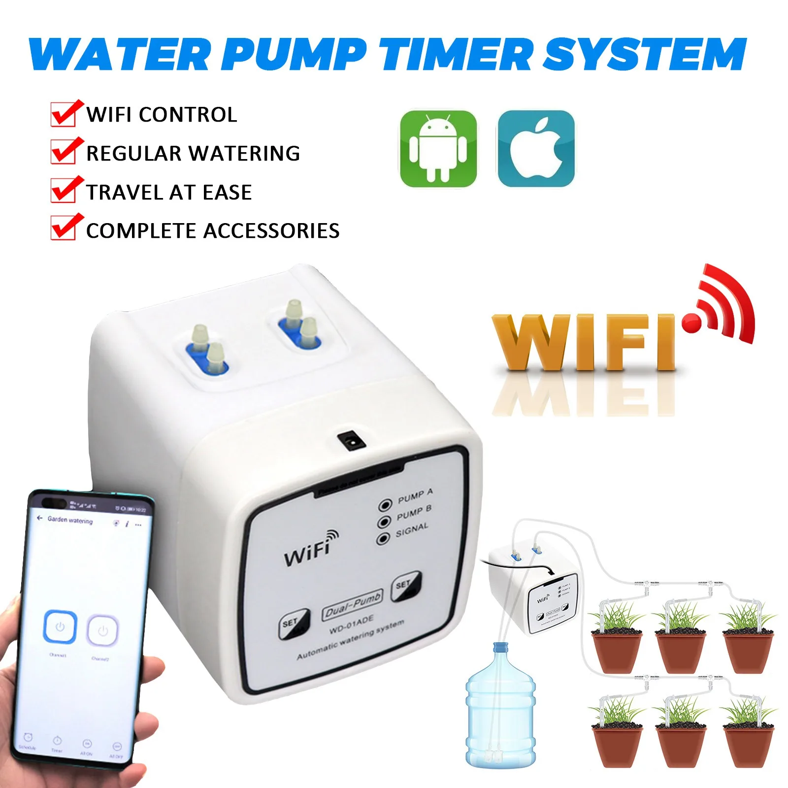 

5V 3,6 W автоматический полив WiFi смарт-устройство полива садоводство автоматического полива и орошения Таймер Сад воды таймеры для телефона