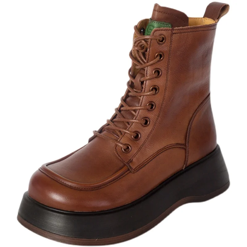 TOACEK Genuine Leather Ankle Boots Retro Women Shoes 2021 New Autumn Winter Round Toe Square Heel Zip Cross-tied Women Boots
TOACEK Genuine Leather Ankle Boots Retro Women Shoes 2021 New Autumn Winter Round Toe Square Heel Zip Cross-tied Women Boots