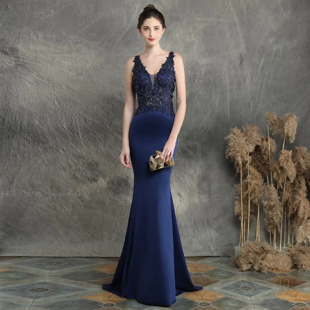 Handmade Applique Beaded Fishtail Mermaid Elegant Formal Party Dress Dubble-V-neck Robe De Soriee Floor Length Gowns
Handmade Applique Beaded Fishtail Mermaid Elegant Formal Party Dress Dubble-V-neck Robe De Soriee Floor Length Gowns
