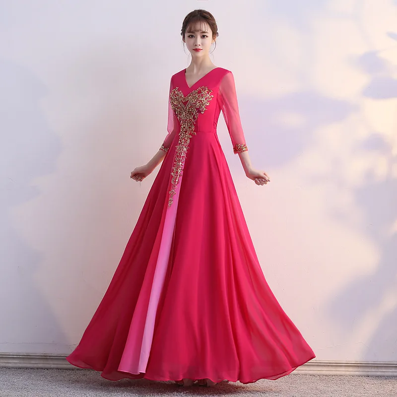 Dress ladies A-line temperament new arrived dresses performance Formal Gowns traditional chinese host long skirt was thin robe
Dress ladies A-line temperament new arrived dresses performance Formal Gowns traditional chinese host long skirt was thin robe