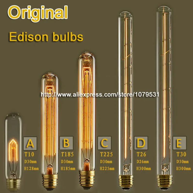 25W 40W 60W Vintage Edison Bulb T10 T185 T225 T26 T30 Incandescent Bulb E27 Flute Edison Lamp 110V 220V
25W 40W 60W Vintage Edison Bulb T10 T185 T225 T26 T30 Incandescent Bulb E27 Flute Edison Lamp 110V 220V