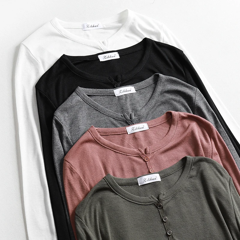 Slim Thin Sexy Elasticity T Shirt Women T-Shirt Long Sleeve Tshirt 2021 Button V Neck Tops Summer Korean Fashion Clothing Top
Slim Thin Sexy Elasticity T Shirt Women T-Shirt Long Sleeve Tshirt 2021 Button V Neck Tops Summer Korean Fashion Clothing Top