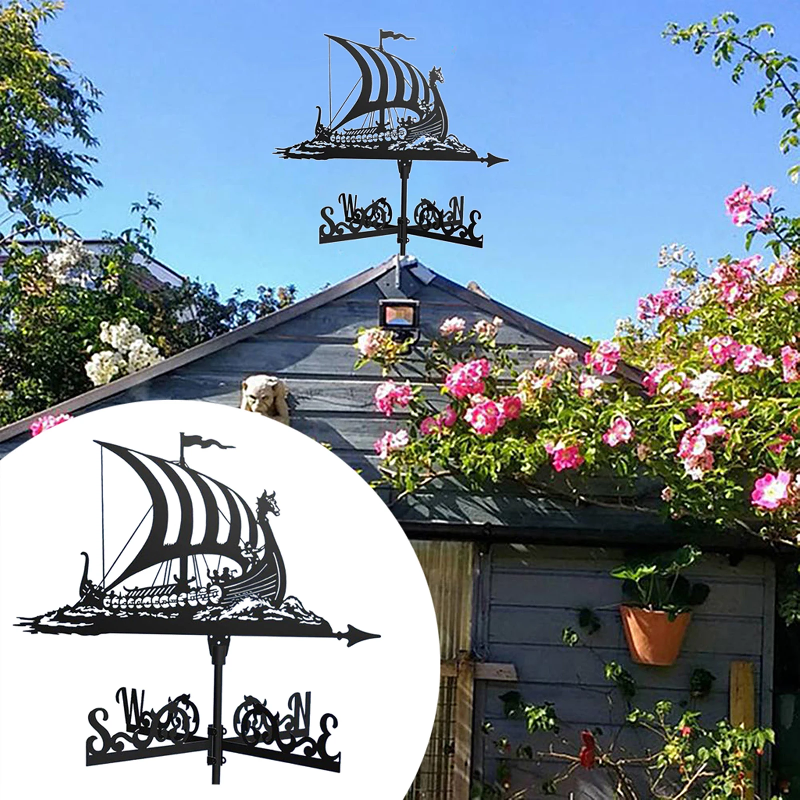 Weathervane Roof Mount Weather Vane Garden Ornament Wind Direction Indicator
Weathervane Roof Mount Weather Vane Garden Ornament Wind Direction Indicator