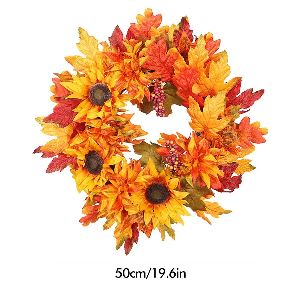 Thanksgiving Wreath Fall Wreath Hand-made Rattan Sun Flower Maple Wreath For Door Wall Home Festival Decoration Wreath
Thanksgiving Wreath Fall Wreath Hand-made Rattan Sun Flower Maple Wreath For Door Wall Home Festival Decoration Wreath