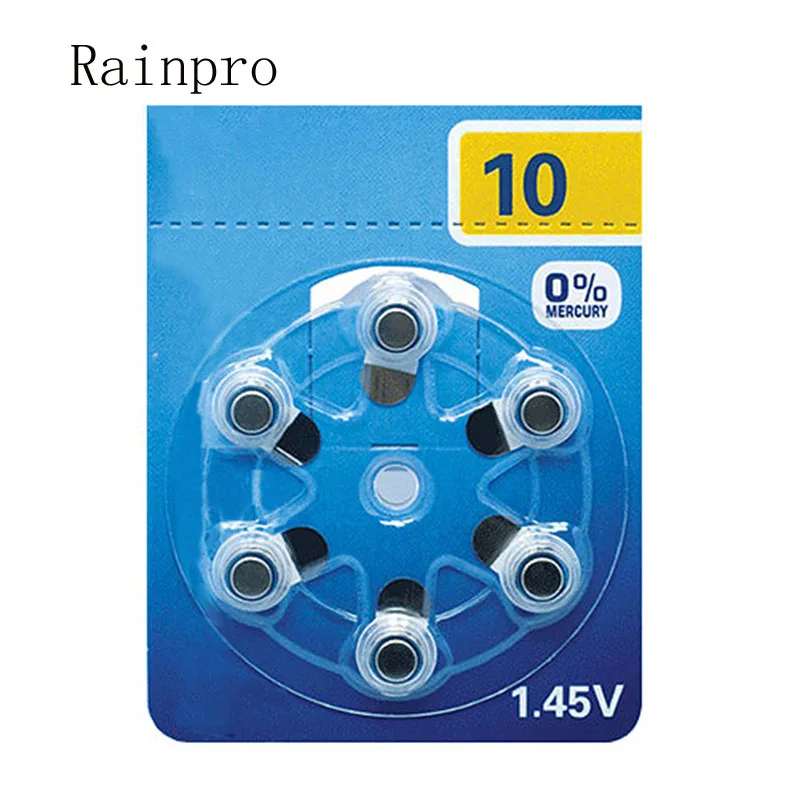 Батарейка для слухового аппарата Rainpro 12 шт./лот A10 P10 S10 ZA 10 PR536 Zinc Air 1 45 V|Часовые