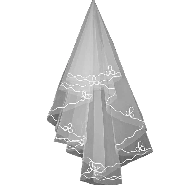 Discount Wedding Veil White Red One Layer Bridal Veil Applique Patchwork Trim Wavy Mesh Tulle
Discount Wedding Veil White Red One Layer Bridal Veil Applique Patchwork Trim Wavy Mesh Tulle