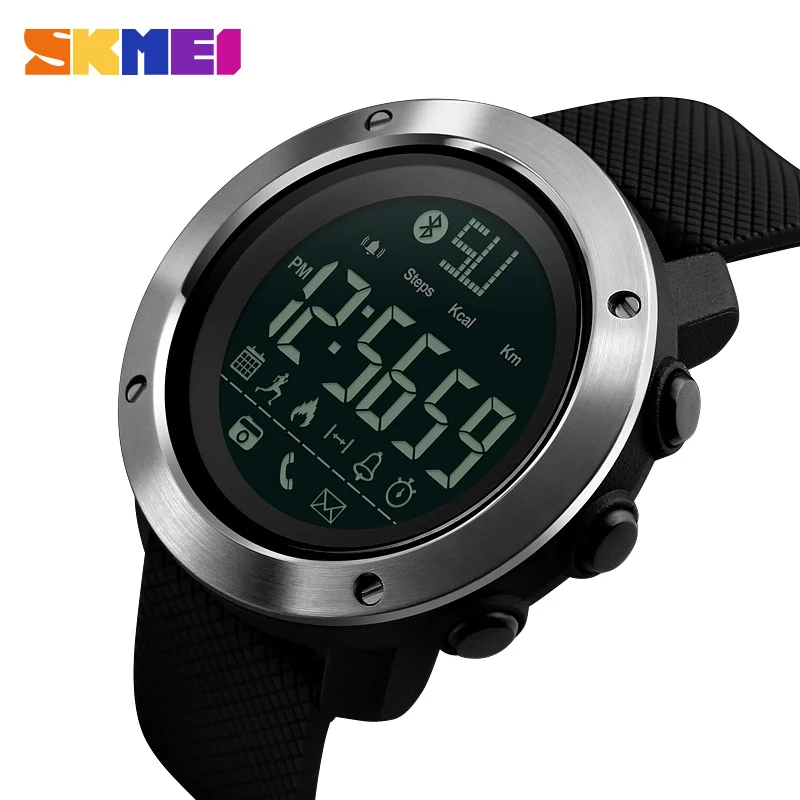 Skmei Bluetooth Смарт мужские часы спортивные калории цифровые часы Открытый шагомер LED Напоминание о вызове водонепроницаемые наручные часы Zegarki
Skmei Bluetooth Смарт мужские часы спортивные калории цифровые часы Открытый шагомер LED Напоминание о вызове водонепроницаемые наручные часы Zegarki