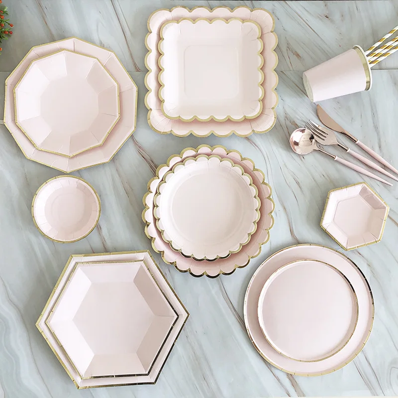 8pcs Pink Gold Disposable Tableware Set Party Table Paper Cups Plates Straws Decoration Wedding Birthday Baby Shower Supplies
8pcs Pink Gold Disposable Tableware Set Party Table Paper Cups Plates Straws Decoration Wedding Birthday Baby Shower Supplies