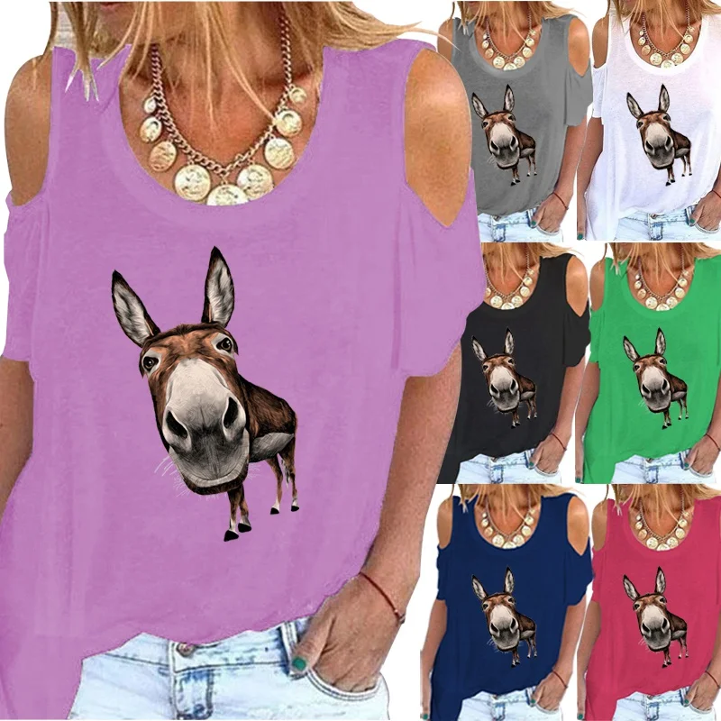 Women's New Fashion Summer Short Sleeve Round Neck T-Shirt Personalized Print Top Ladies Off Shoulder Beachwear Top
Women's New Fashion Summer Short Sleeve Round Neck T-Shirt Personalized Print Top Ladies Off Shoulder Beachwear Top