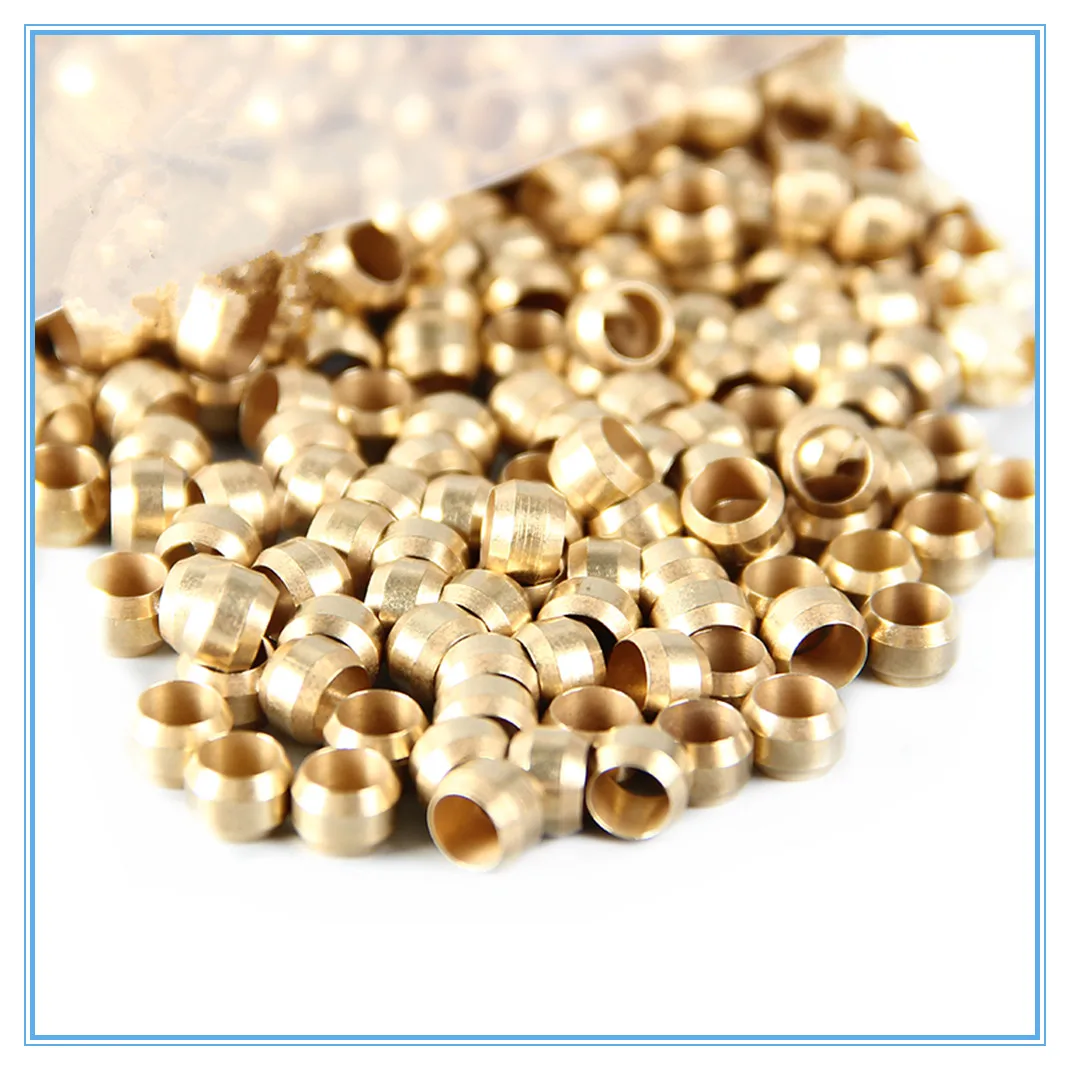 10pc Brass Double taper ferrule 4 6 8mm OD Compression Sleeve seal ring fittings Tube centralized lubrication system
10pc Brass Double taper ferrule 4 6 8mm OD Compression Sleeve seal ring fittings Tube centralized lubrication system