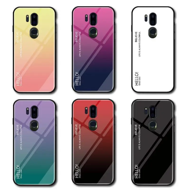Для LG G7 G8 G5 чехол модный жесткий закаленное стекло градиентный задняя крышка s