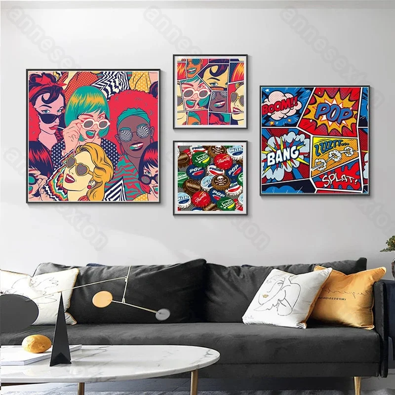 Modern Style Canvas Painting Pop Art and Trippy Posters Fashion Vogue Women and Beverage Bottle Caps for Home Rooms Wall Decorat
Modern Style Canvas Painting Pop Art and Trippy Posters Fashion Vogue Women and Beverage Bottle Caps for Home Rooms Wall Decorat