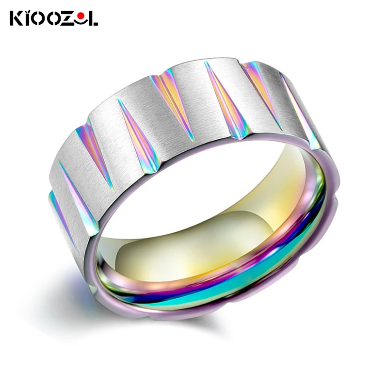 KIOOZOL 2021 New Men's Stainless Steel Ring Rainbow Ring Valentine's Day Gift Couple punk hip hop jewelry 230 KO2
KIOOZOL 2021 New Men's Stainless Steel Ring Rainbow Ring Valentine's Day Gift Couple punk hip hop jewelry 230 KO2
