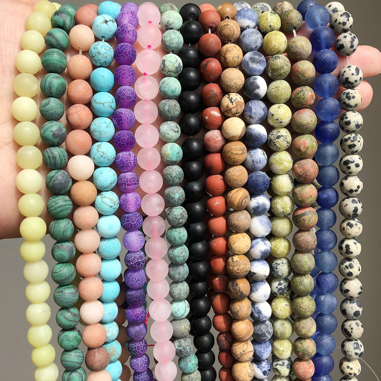 Natural Matte Turquoises Howlite Frosted Agates Amazonite Quartz Mineral Loose Stone Beads for Jewelry Making DIY Bracelet 15''
Natural Matte Turquoises Howlite Frosted Agates Amazonite Quartz Mineral Loose Stone Beads for Jewelry Making DIY Bracelet 15''