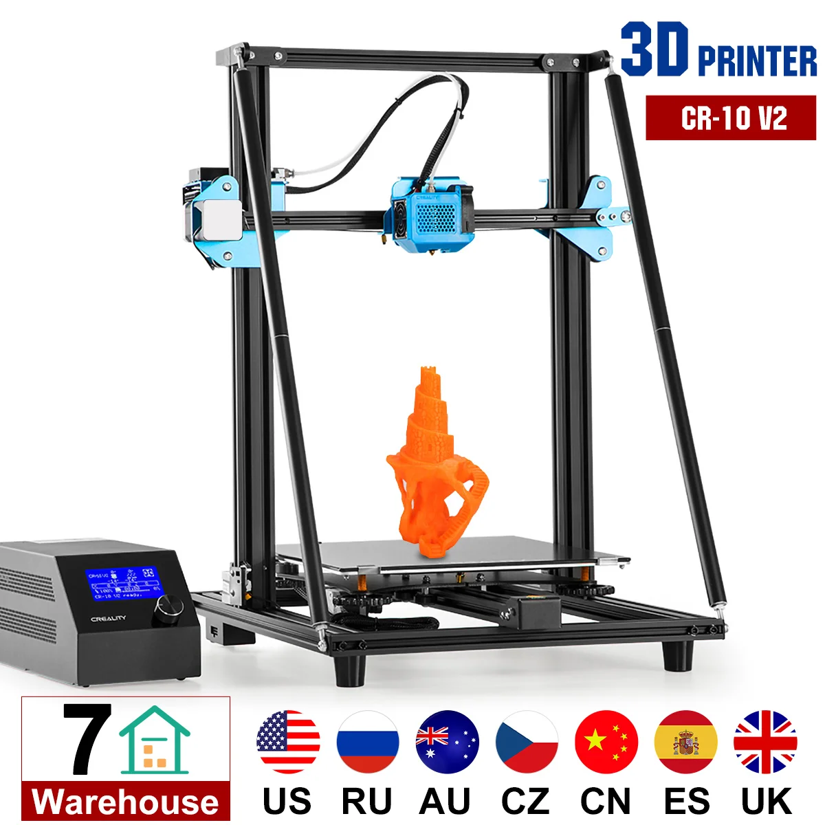 3D принтер CR-10 V2, набор для самостоятельной сборки, размер печати 300*300*400 мм, с TMC2208, ультра-бесшумный драйвер, поддержка возобновления питания/...
3D принтер CR-10 V2, набор для самостоятельной сборки, размер печати 300*300*400 мм, с TMC2208, ультра-бесшумный драйвер, поддержка возобновления питания/...