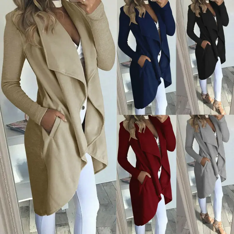 2019 Womens Long Sleeve Solid Coat Ladies Cardigan Overcoat Jumper Plus Size Trench
2019 Womens Long Sleeve Solid Coat Ladies Cardigan Overcoat Jumper Plus Size Trench