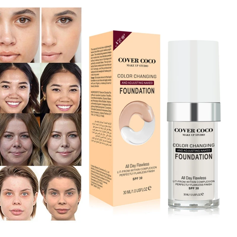 Color Changing Foundation High Gloss Liquid Foundation Moisturizing Cover Blemishes Brighten Skin Makeup
Color Changing Foundation High Gloss Liquid Foundation Moisturizing Cover Blemishes Brighten Skin Makeup