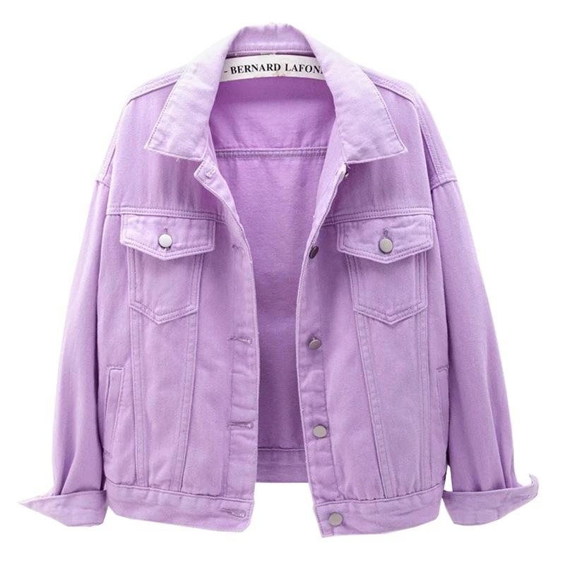 Women's Fancy Color Jean Jacket Casual Classic Denim Coat Outerwear Purple Black White Pink Red Yellow 
Women's Fancy Color Jean Jacket Casual Classic Denim Coat Outerwear Purple Black White Pink Red Yellow