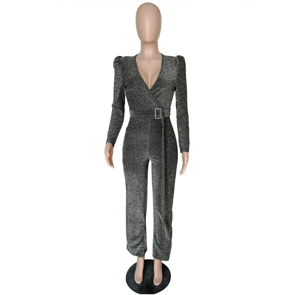 Jumpsuit Women Long Sleeve V Neck Glitter Jumpsuit Straight Loose Wide Leg Sashes One Piece Outfit Women Sexy Clubwear 2XL
Jumpsuit Women Long Sleeve V Neck Glitter Jumpsuit Straight Loose Wide Leg Sashes One Piece Outfit Women Sexy Clubwear 2XL