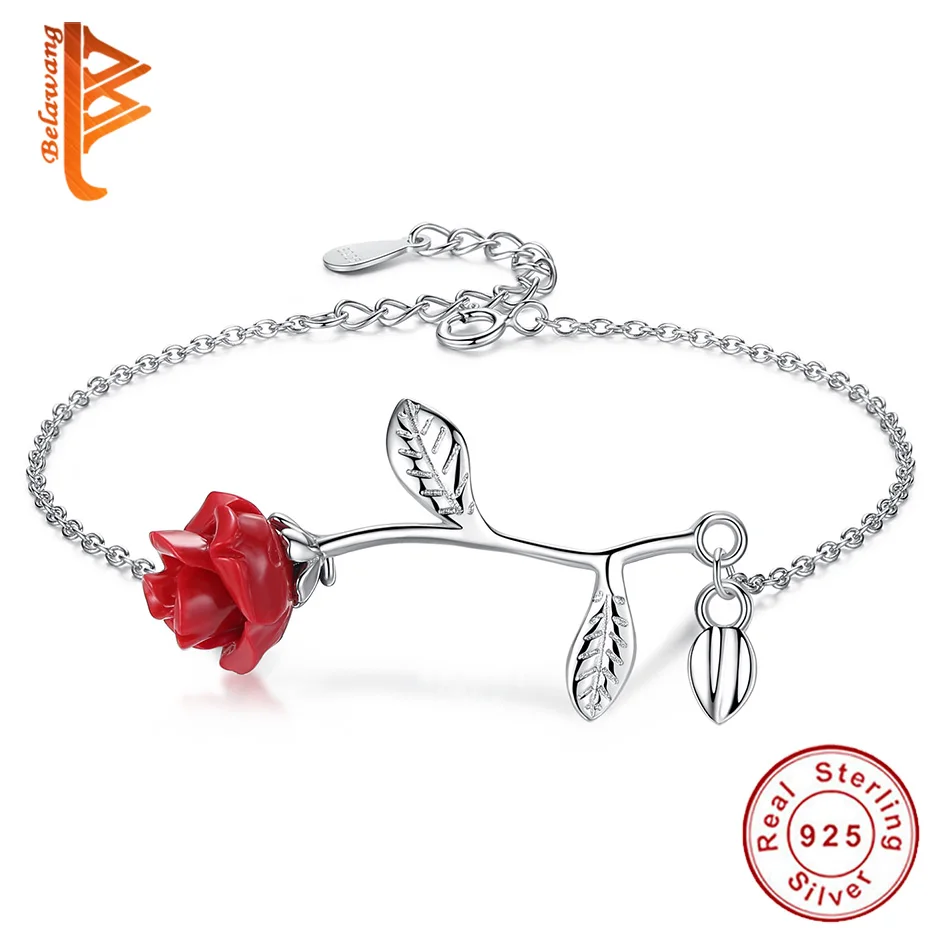 Wholesale 5PCS 100% 925 Sterling Silver Romantic Rose Bracelet With Red Flower Bracelet For Women Jewelry Lover Gift
Wholesale 5PCS 100% 925 Sterling Silver Romantic Rose Bracelet With Red Flower Bracelet For Women Jewelry Lover Gift