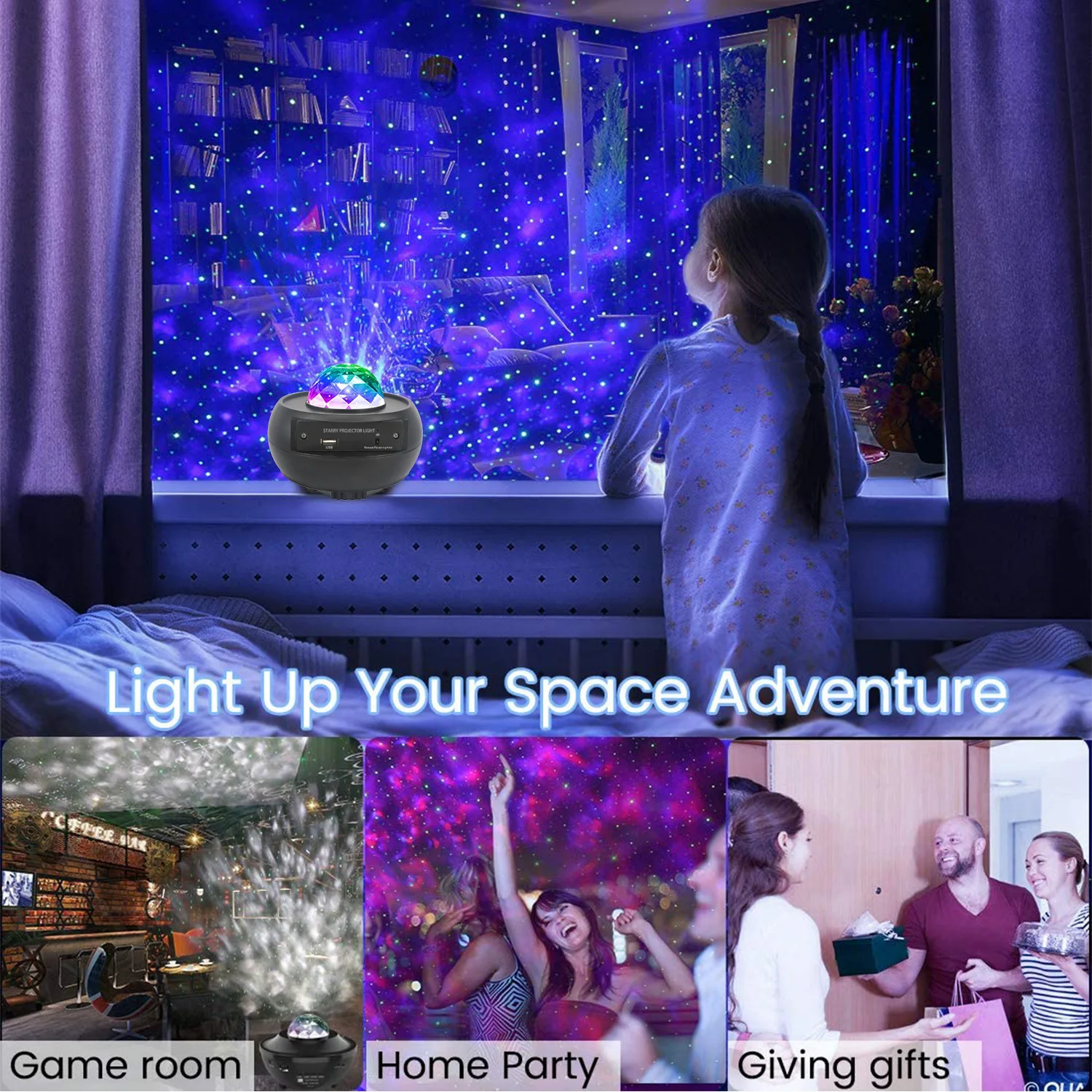 RGB LED Galaxy Star Projector Lamp Starry Ocean Wave Night Light Projection With Remote Control Built In Music Player For Decor
RGB LED Galaxy Star Projector Lamp Starry Ocean Wave Night Light Projection With Remote Control Built In Music Player For Decor