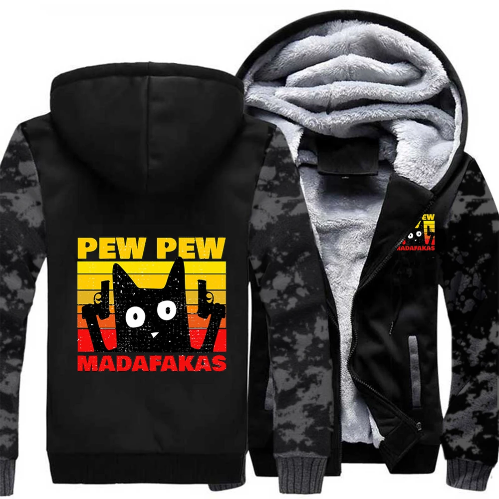 Streetwear Funny Cat Pew Madafakas Tracksuits Winter Thicken Camouflage Hoodies Sweatshirts Coats Men Pullovers Jackets Tops
Streetwear Funny Cat Pew Madafakas Tracksuits Winter Thicken Camouflage Hoodies Sweatshirts Coats Men Pullovers Jackets Tops