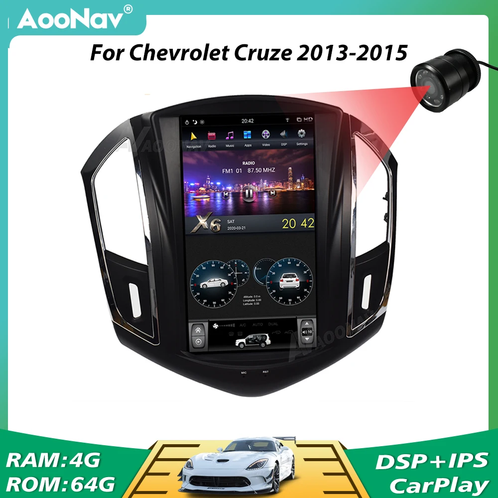 Автомагнитола 2 Din с вертикальным экраном в стиле Теслы и GPS для Chevrolet Cruze 2013, 2014, 2015, DSP, головное устройство, Авторадио, мультимедийный плеер 
Автомагнитола 2 Din с вертикальным экраном в стиле Теслы и GPS для Chevrolet Cruze 2013, 2014, 2015, DSP, головное устройство, Авторадио, мультимедийный плеер