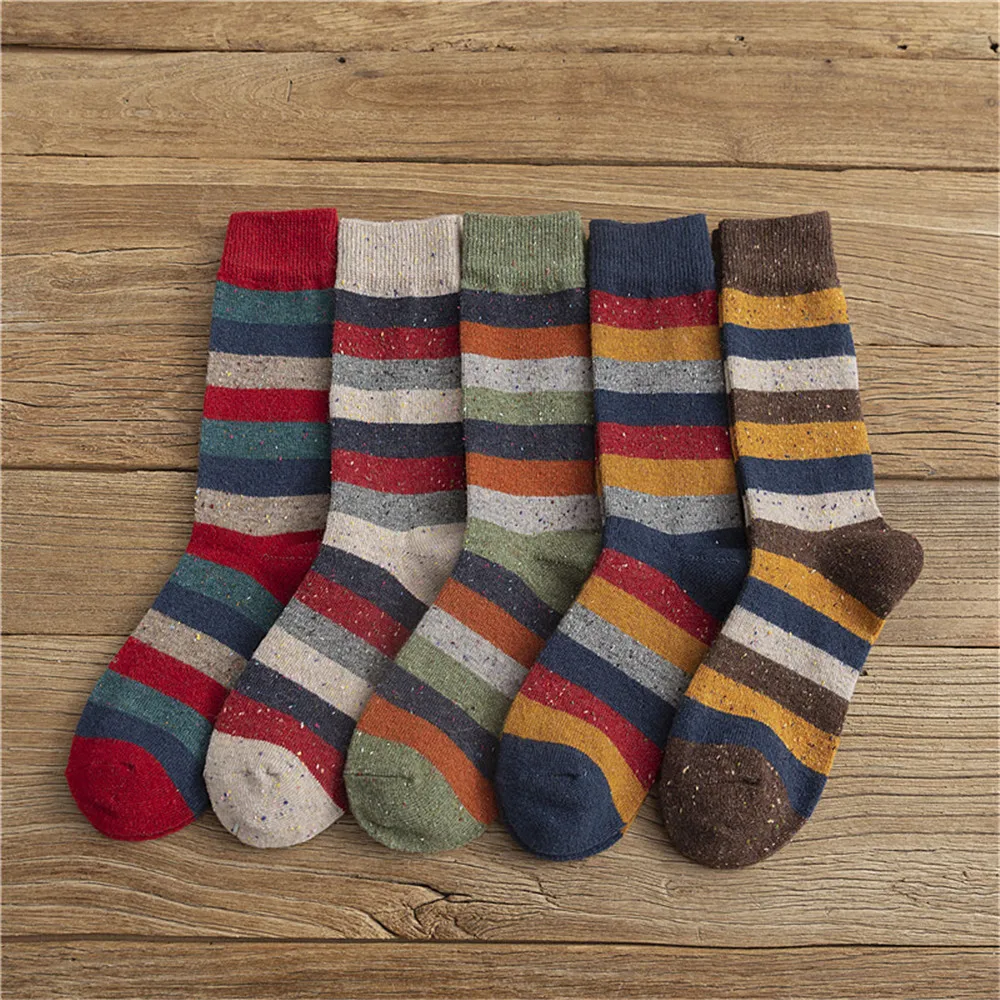 Vintage Striped Print Wool Crew Socks Thick Casual Point Yarn Mid Tube Socks Autumn Winter Feet Warmer Retro Warm Wool Socks
Vintage Striped Print Wool Crew Socks Thick Casual Point Yarn Mid Tube Socks Autumn Winter Feet Warmer Retro Warm Wool Socks