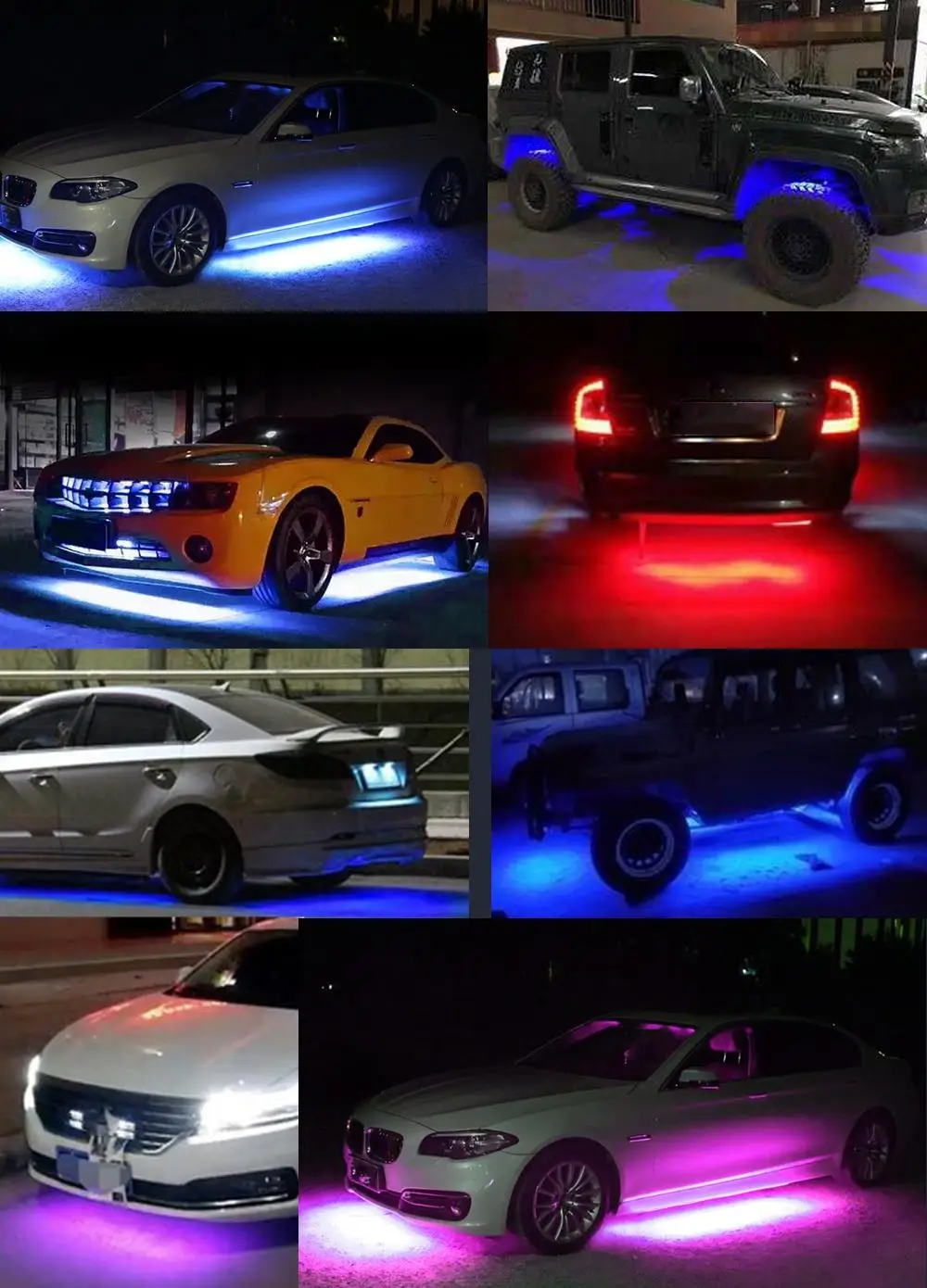 led lights car accessories Facotry price Wireless RGB LED Under Car Tube Strip Underglow body Neon Light Kit Phone App C
led lights car accessories Facotry price Wireless RGB LED Under Car Tube Strip Underglow body Neon Light Kit Phone App C