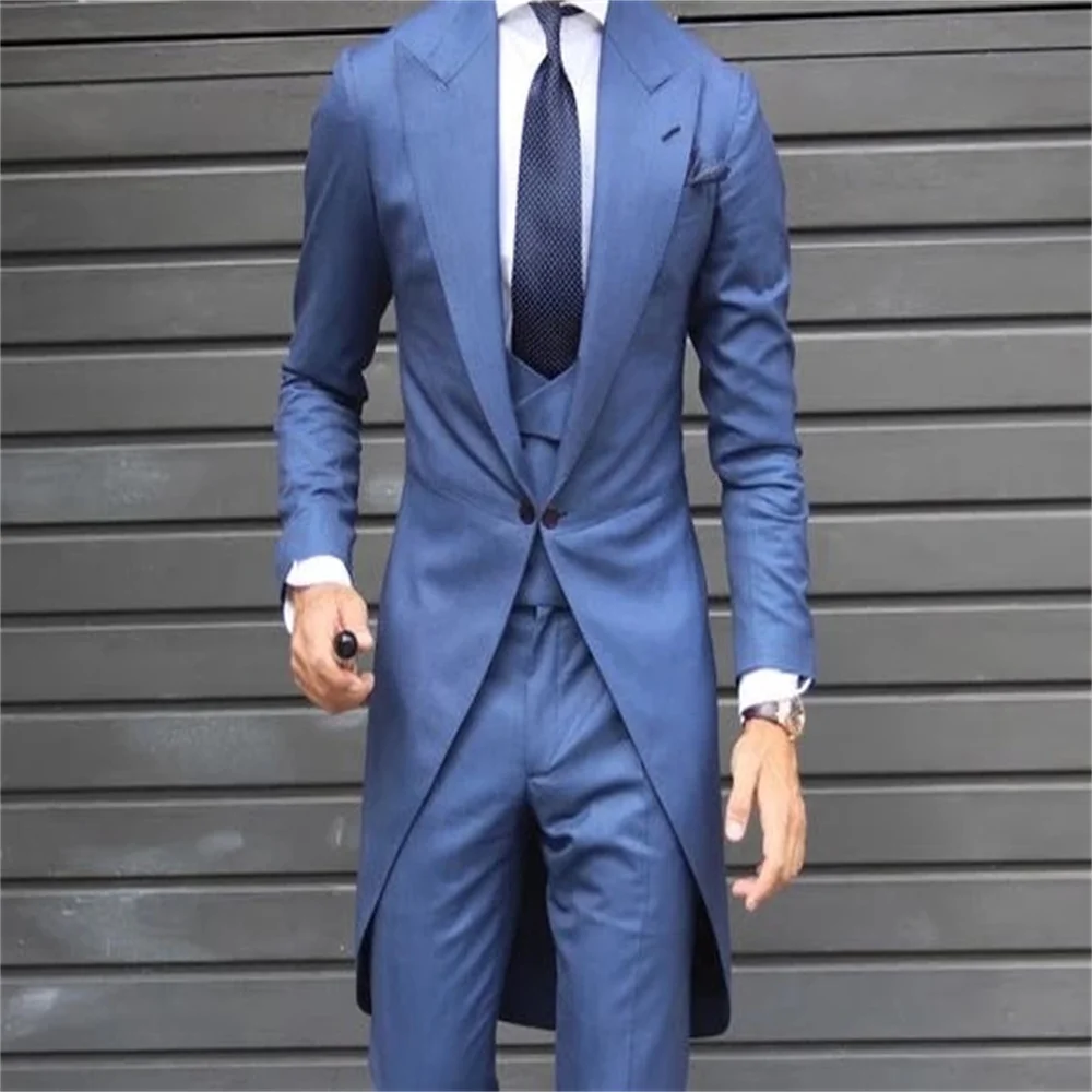 2021 New High Quality Custom Design Navy Blue Peak Lapel Men's Western Slim Tuxedo Groom Ball 3 Piece Set (Coat + Pants + Vest)
2021 New High Quality Custom Design Navy Blue Peak Lapel Men's Western Slim Tuxedo Groom Ball 3 Piece Set (Coat + Pants + Vest)