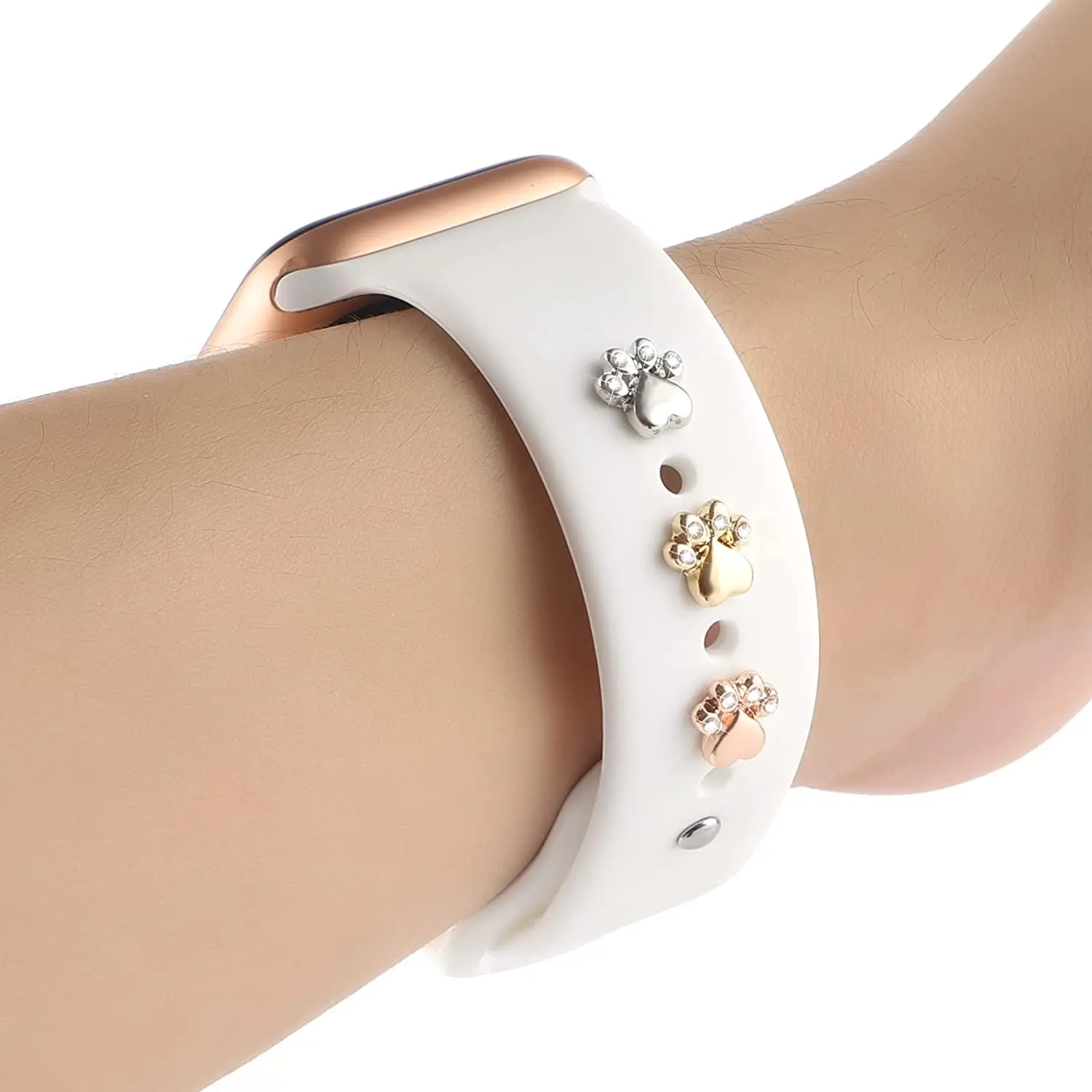 Silicone Strap Jewelry Charms for iWatch series 7 6 5 3 se/Galaxy watch 4/Classic Bracelet Metal decoration for Apple watch Band
Silicone Strap Jewelry Charms for iWatch series 7 6 5 3 se/Galaxy watch 4/Classic Bracelet Metal decoration for Apple watch Band