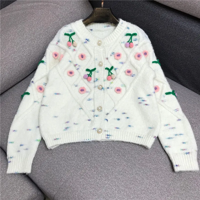 Sweet Knitted Cardigans Women's Three-Dimensional Flower Embroidered Sweater Coat 2021 Autumn Winter Sweaters for Women Clothes
Sweet Knitted Cardigans Women's Three-Dimensional Flower Embroidered Sweater Coat 2021 Autumn Winter Sweaters for Women Clothes