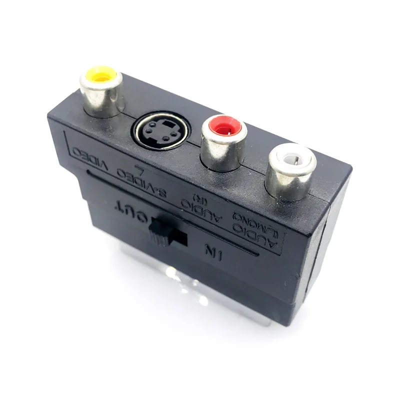 21P pin SCART to RCA color line S terminal plug AV audio/video scart broom head to video converter EU interface
21P pin SCART to RCA color line S terminal plug AV audio/video scart broom head to video converter EU interface