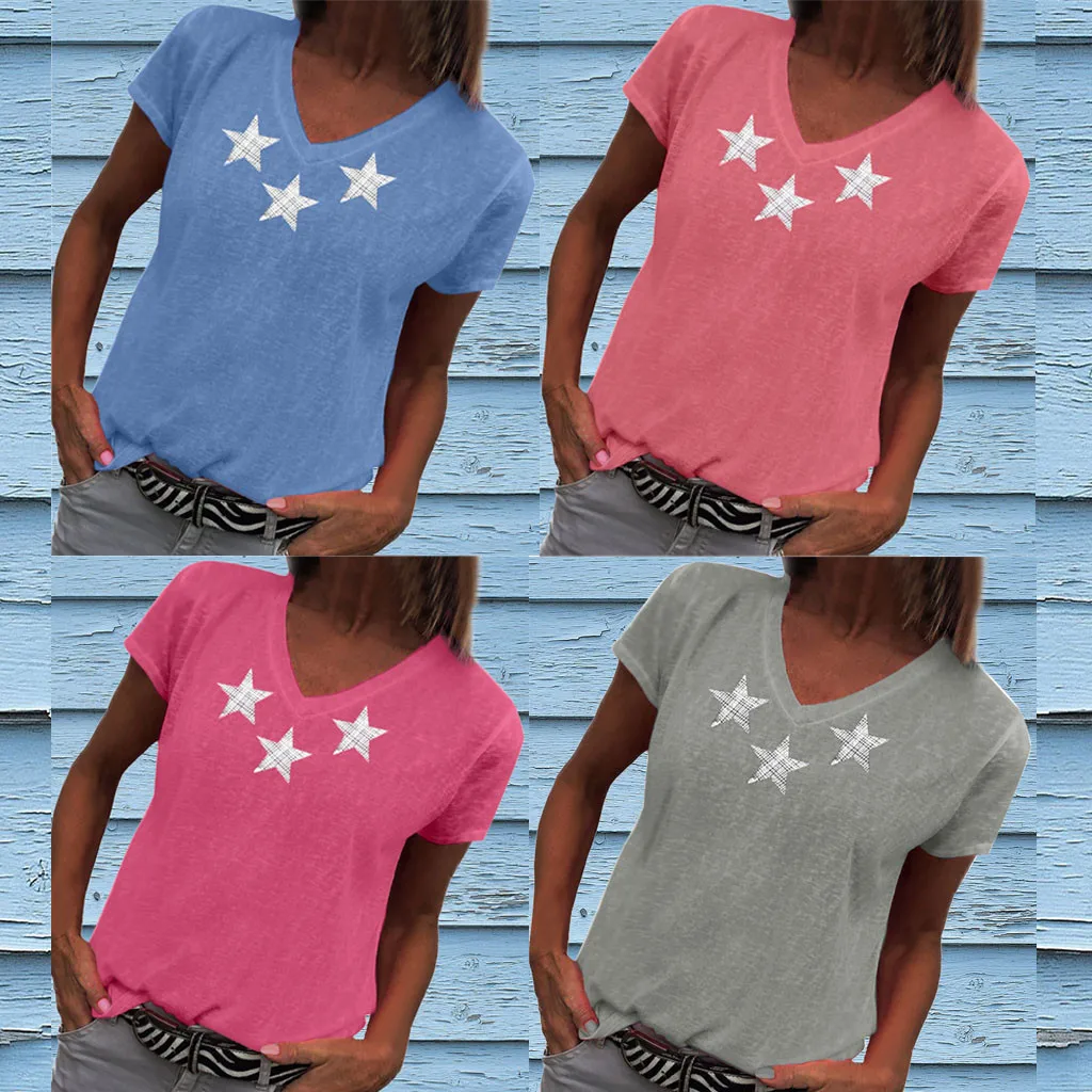 Women's Casual Blouse Shirt Floral Chiffon The Fashion Women's Summer V-Neck Star Printed Short Sleeve T-Shirt Top Blouse Z419
Women's Casual Blouse Shirt Floral Chiffon The Fashion Women's Summer V-Neck Star Printed Short Sleeve T-Shirt Top Blouse Z419
