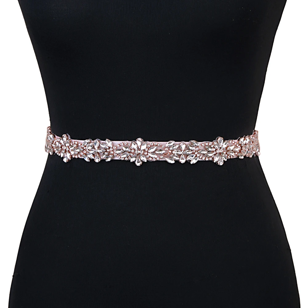 TRiXY S429 stunning rose gold rhinestone belts wedding embellished dress belt sash bridal bridesmaid | Свадьбы и торжества