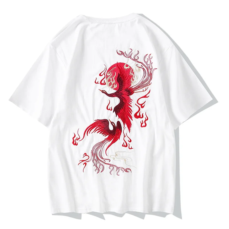 2021 Summer New Chinese Style Phoenix Embroidery Cotton T-shirt National Fashion Personality plus Size Loose Top Men
2021 Summer New Chinese Style Phoenix Embroidery Cotton T-shirt National Fashion Personality plus Size Loose Top Men
