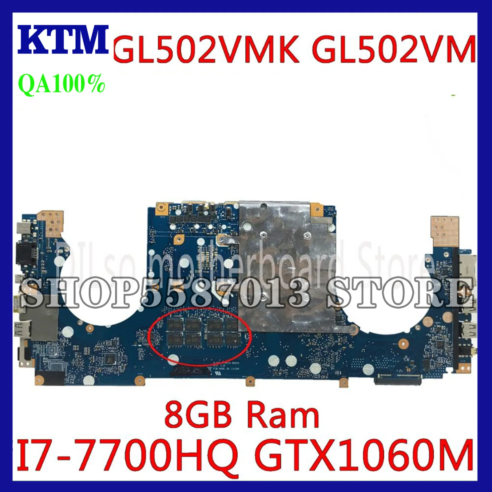 KEFU GL502VMK For ASUS GL502VML GL502VM GL502VS Laptop Motherboard 8GB RAM i7-7700HQ CPU GTX1060M original tested
KEFU GL502VMK For ASUS GL502VML GL502VM GL502VS Laptop Motherboard 8GB RAM i7-7700HQ CPU GTX1060M original tested