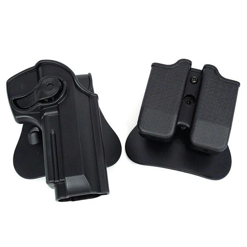 

Tactical IMI Gun Holster for Beretta M9 M92 Polymer Roto Belt Holster Hunting Airsoft Pistol Gun Case with Double Magazine Pouch