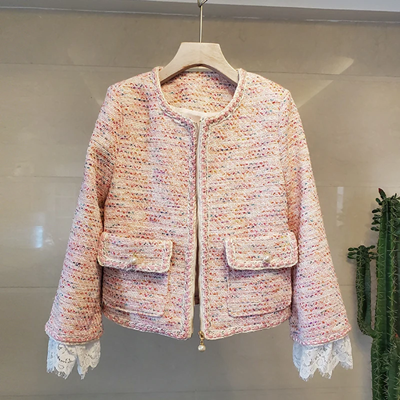 Runway Autumn And Winter Luxury Tweed Small Fragrance Coat Round Neck Women Jacket Female
Runway Autumn And Winter Luxury Tweed Small Fragrance Coat Round Neck Women Jacket Female